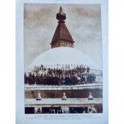 1925 TIBET BOUDDHISME TEMPLE TIBETAIN BOUDHNATH INAUGURE RESTAURATION