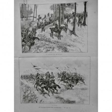 1896 UI GRANDE MANOEUVRE ALLEMANDE BATAILLON CHARGE SIMULATION FUSILLADE ACCIDEN