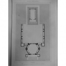 1835 GRAVURE SYRIE ANCIENNE LIBAN PLAN TEMPLE SOLEIL BAALBECK BALBEK HELIOPOLIS