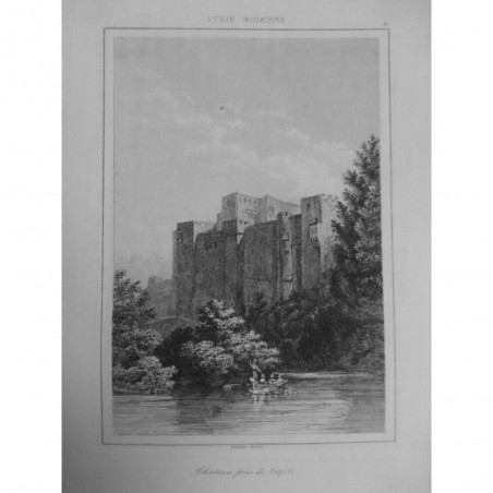 1835 GRAVURE SYRIE ANCIENNE LIBYE CHATEAU TRIPOLI