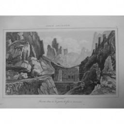 1835 GRAVURE SYRIE ANCIENNE TURQUIE RUINES PORTE DE FER ANTIOCHE ANTAKYA