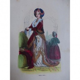 1846 GRAVURE TURQUIE DAME TURQUE ROBE