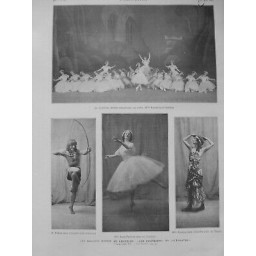 1909 I DANSEUSES DANSEUR SYLPHIDES MLLES.KARSAVINA BALDINA MLLE.PAVLOVA M.FOKINE