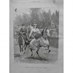 1896 UI SPORT INDOUSTAN JEU OEUF EQUESTRE FEMME AMAZONE CUILLIERE EQUILIBRE