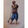 1846 GRAVURE ALGERIE SOLDAT FANTASSIN REGULIER ABD-EL-KADER