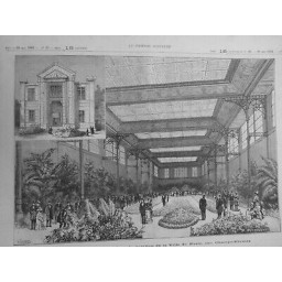 1882 CHAMPS ELYSEES EXPOSITION HORTICULTURE PARIS DESSIN G GUIAUD