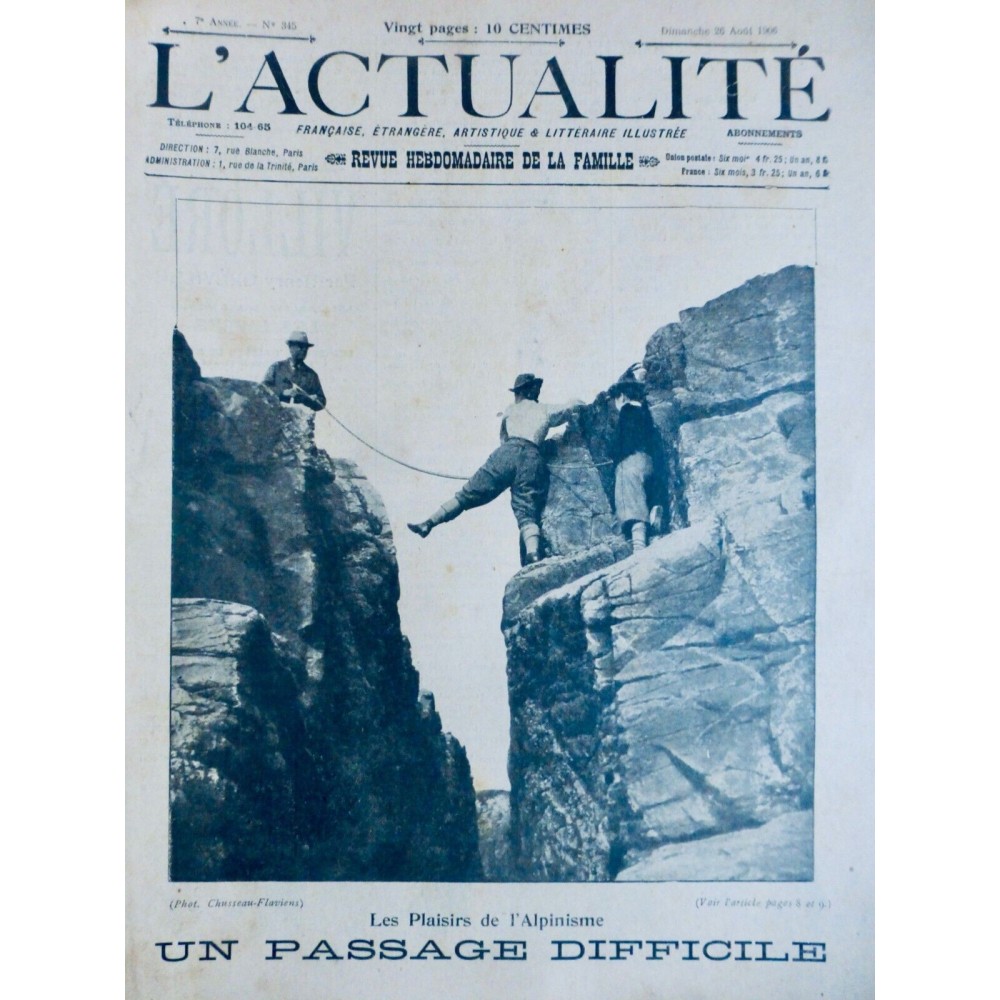 1906  MONTAGNE ALPINISME PASSAGE DIFFICILE