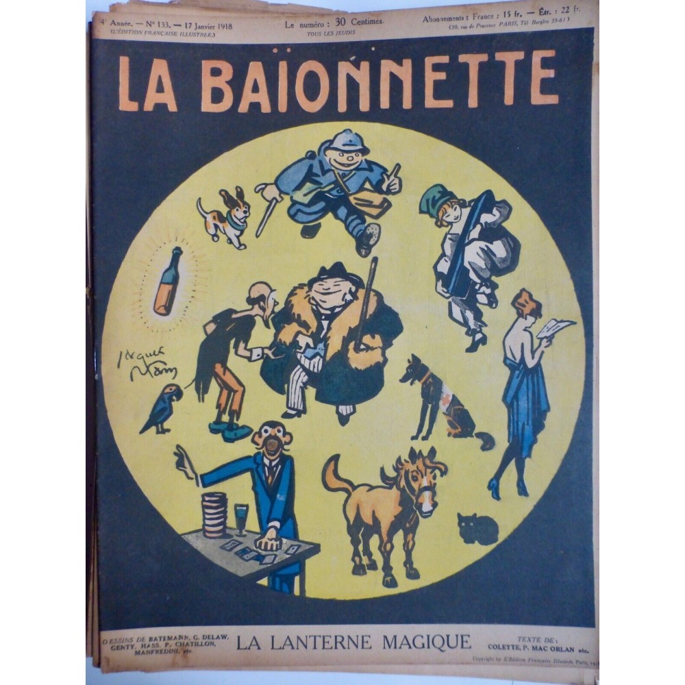 1918 DESSIN BATEMANN LANTERNE MAGIQUE