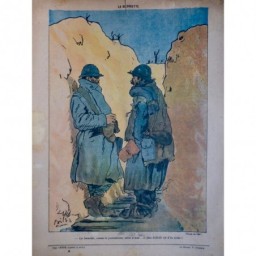 1918 DESSIN EILS ARMEE GUERRE SOLDAT TRANCHEE JOURNALISME