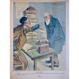 1918 DESSIN GOTTLOB VIEILLARD ARMEE ENGAGEMENT ADMINISTRATION PAPERASSE