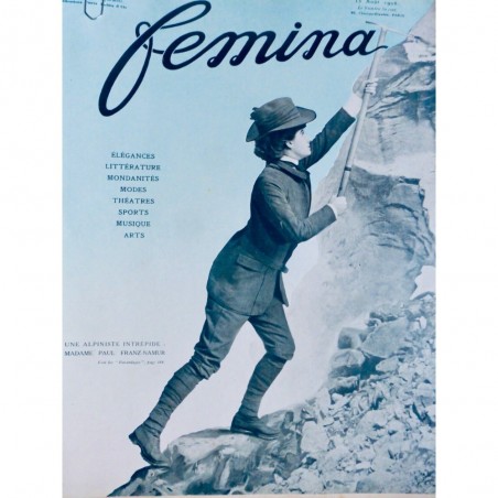 1908  MONTAGNE ALPINISME MADAME PAUL FRANZ NAMUR ALPINISTE INTREPIDE