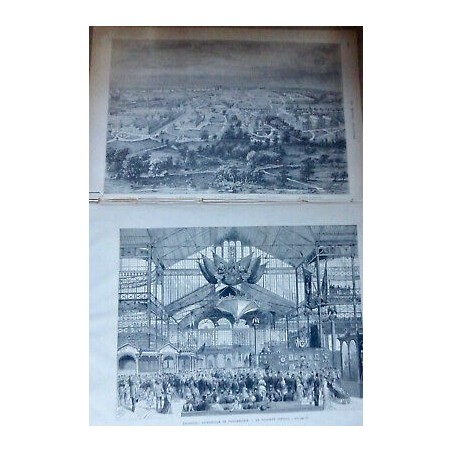 1875 PHILADELPHIE EXPOSITION TRANSEPT CENTRAL PARC FAIRMONT 2 JOURNAUX