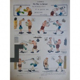 1918 DESSIN GENTY SPORT NOBLE ART BOXE COMBAT ENTRAINEUR SIPHON EAU SELTZ