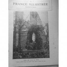 1918 FI GUERRE STATUE NOTRE DAME DE LOURDES INTACTE RUINES