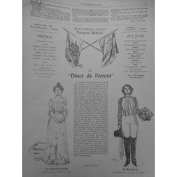 1901 MENU 15EME DINER FAVEUR RESTAURANT JULIEN MME AUGUSTA POUGET MLLE MAGNITTA