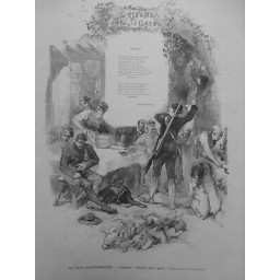 1877 MENU MOIS GASTRONOMIQUE DEJEUNER GARDE COMPOSITION EDMOND MORIN