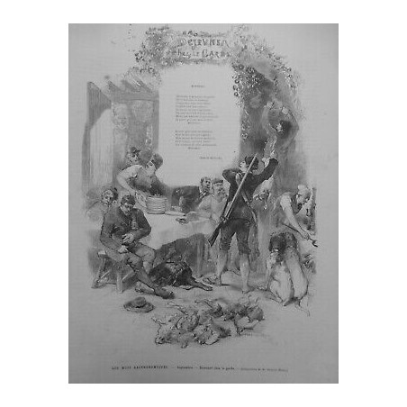 1877 MENU MOIS GASTRONOMIQUE DEJEUNER GARDE COMPOSITION EDMOND MORIN