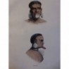 1846 GRAVURE AMERIQUE BOTOCUDI GES BRESIL INDIEN NATIF AMERINDIEN TATOUAGES