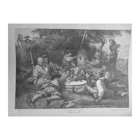 1882 REPAS SOUPE CAPPEL TABLEAU M ANKER