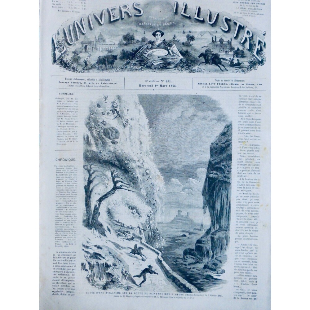 1865 UI MONTAGNE ALPINISME AVALANCHE ROUTE SAINT SAUVEUR GEDRE