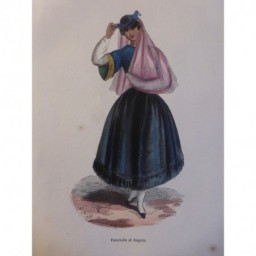 1846 GRAVURE AMERIQUE FILLE BOGOTA COLOMBIE