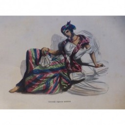 1846 GRAVURE AMERIQUE JEUNE FEMME MULATRE METISSE