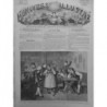 1861 BAR CAFE INTERIEUR CABARET FETE PAYSANS PROTESTANTS TABLEAU CHARLES MARCHAL