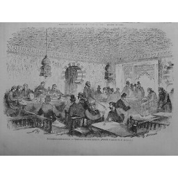 1867 BAR INTERIEUR CAFE TUNISIEN GRAVURE M HITCHCOCK