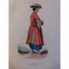 1846 GRAVURE VIETNAM FILLE CHAPEAU NON LA