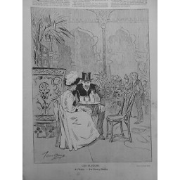 1888 BARS CAFES BUVEURS EDEN SHERRY GOBLER DESSIN JOAN BERG