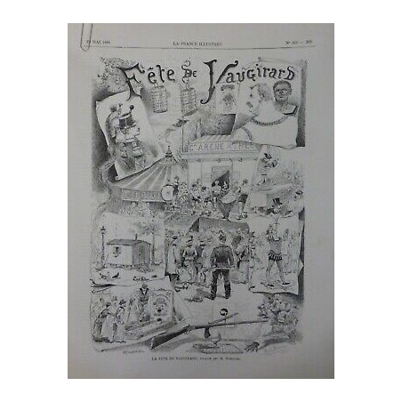 1886 FI LA FETE DE VAUGIRARD CIRQUE JEUX DIVERS CROQUIS M.BRESSLER