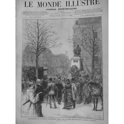 1883 ALEXANDRE DUMAS INAUGURATION STATUE PLACE MALESHERBES DESSIN M.GIRARDIN N°2