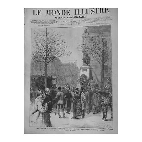 1883 ALEXANDRE DUMAS INAUGURATION STATUE PLACE MALESHERBES DESSIN M.GIRARDIN N°2