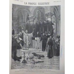 1887 BEAUX ARTS CEREMONIE EXCOMMUNICATION XIII SIECLE TABLEAU JEAN SCHERRER