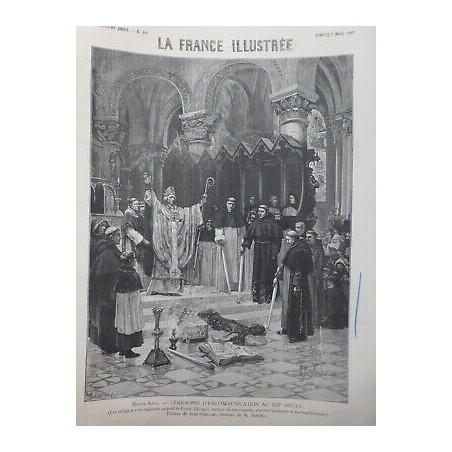 1887 BEAUX ARTS CEREMONIE EXCOMMUNICATION XIII SIECLE TABLEAU JEAN SCHERRER