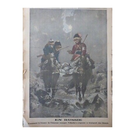 1915 FEMME GUERRE SOLDATE RUSSE ATAMAN COSAQUE POLTENKO BLESSES