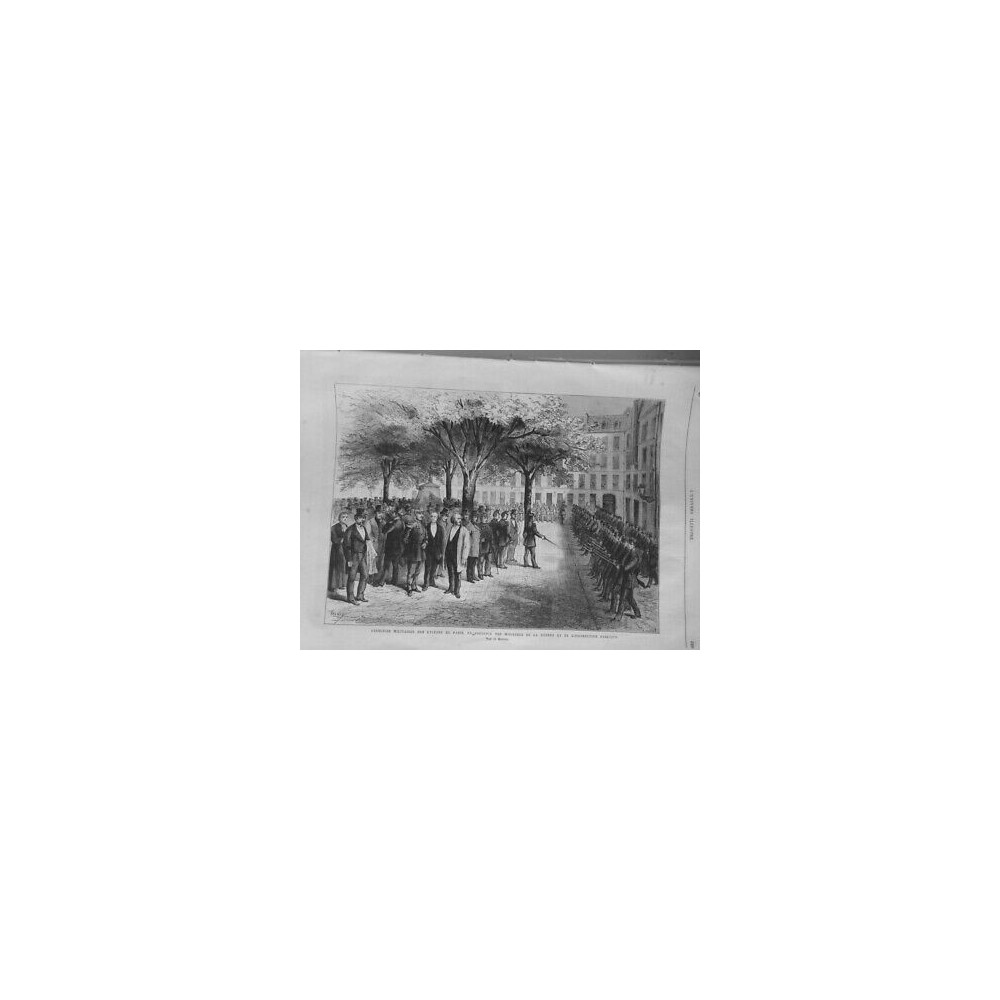 1873 UI EXERCICES MILITAIRES LYCEENS PARIS MINISTRES FUSIL