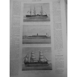 1870 UI BATEAUX MARINE CUIRASSEE FRANCAISE MARENGO BELIER CORVETTE ALMA