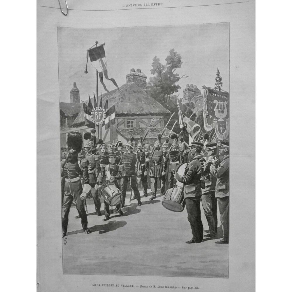 1896 UI 14 JUILLET FÊTE NATIONALE DEFILE ESCORTE CUIRASSIER UNIFORME TAMBOUR