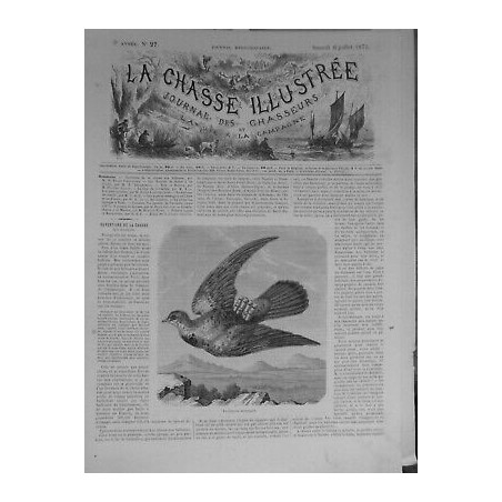 1872 PIGEONS VOYAGEUR CHASSE MESSAGER