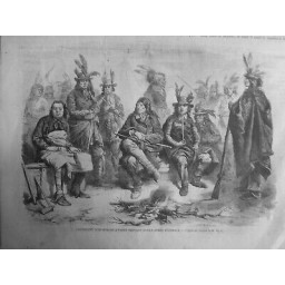 1863 I CAMPEMENT INDIENS DELAWARES SERVANT ARMEE FEDERALE