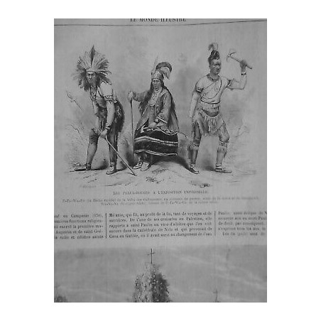 1867 MI INDIENS EXPOSITION UNIVERSELLE COSTUME GUERRE