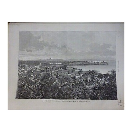 1890 MARTINIQUE FORT DE FRANCE INCENDIE DESTRUCTION VILLE