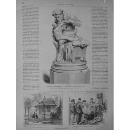 1872 UI VACCINS VACCINATION STATUE JENNER M.G.MONTEVERDE