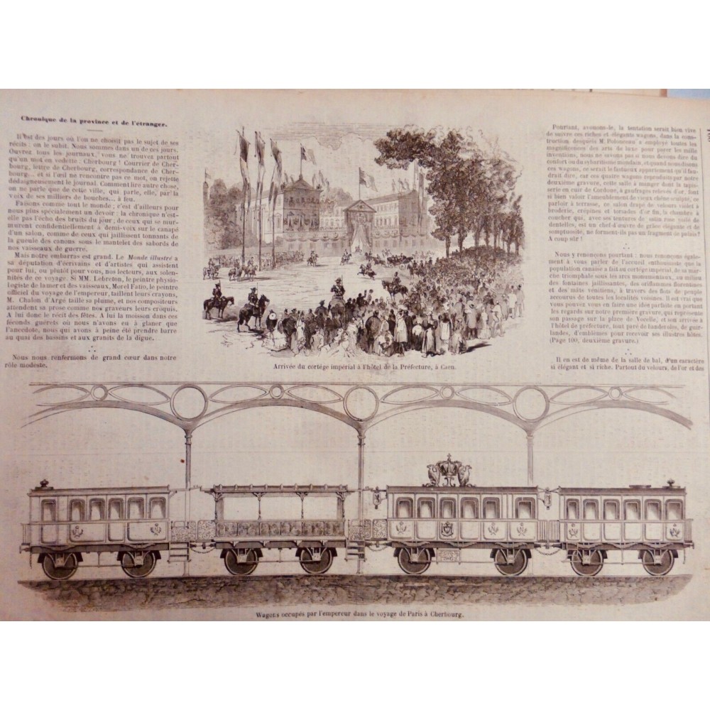 1858 MI TRAIN METRO WAGONS VOYAGE EMPEREUR PARIS CHERBOURG