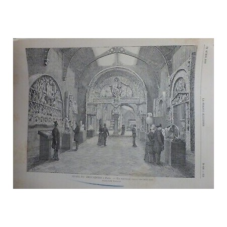 1888 FI PARIS MUSEE TROCADERO NOUVELLE SALLE MOULAGES DESSIN M.BOUTILLIE