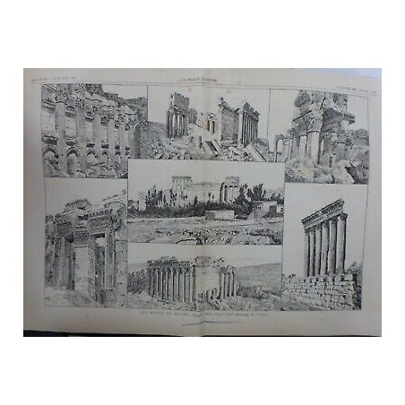 1888 FI LES RUINES DE BALBEC TURQUIE CROQUIS M.TOURNEL