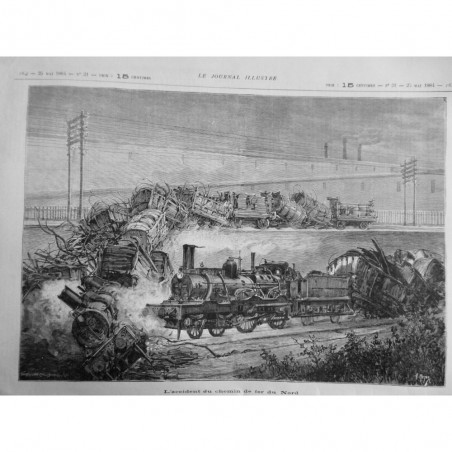 1884 JI TRAIN METRO ACCIDENT CHEMIN FER NORD