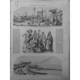 1857 I VUE BAGDAD COSTUMES BASSORAH CHEMIN FER MESOPOTAMIE