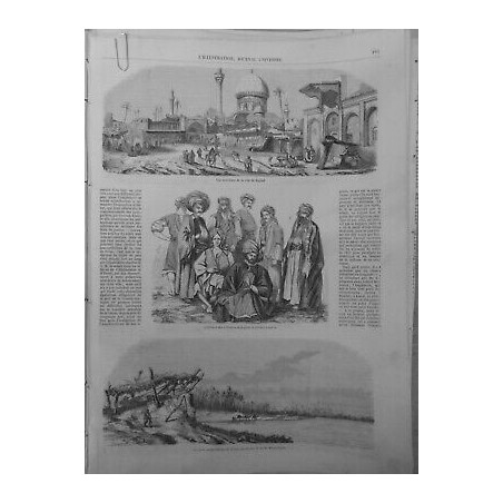 1857 I VUE BAGDAD COSTUMES BASSORAH CHEMIN FER MESOPOTAMIE